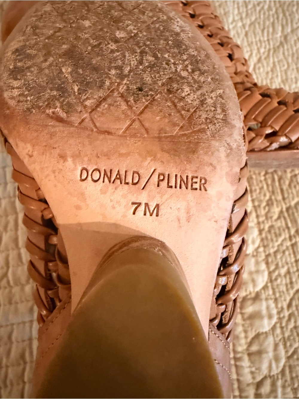Donald J Pliner Sandal with braided leather upper in saddle tan - Picture 4 of 4